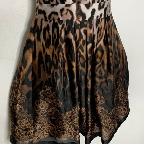 Boston Proper Dress Size 0 Animal Print Black Brown Zip up Pockets Sleeveless - Picture 4 of 10